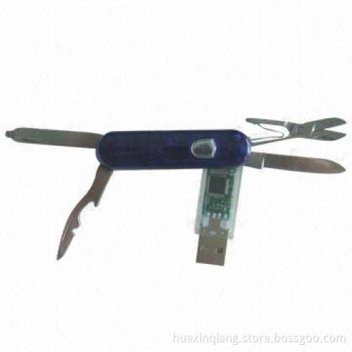 Swivel Metal Tool USB Flash Drive, 128MB-32GB Capacity, Plastic + Metal Housing